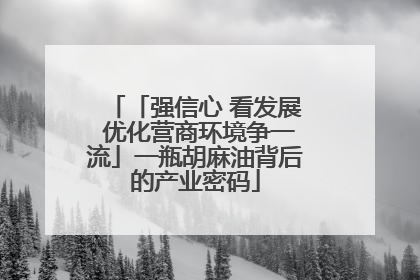 「强信心 看发展 优化营商环境争一流」一瓶胡麻油背后的产业密码