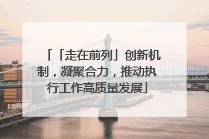 「走在前列」创新机制，凝聚合力，推动执行工作高质量发展
