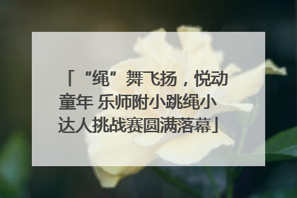 “绳”舞飞扬，悦动童年 乐师附小跳绳小达人挑战赛圆满落幕