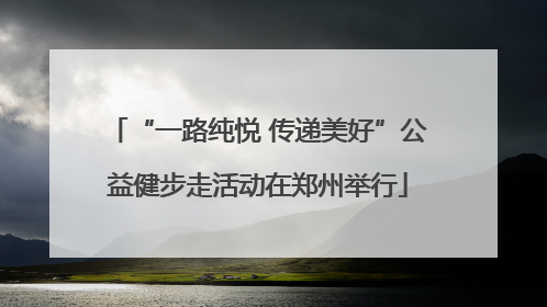 “一路纯悦 传递美好”公益健步走活动在郑州举行