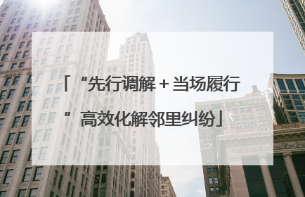 “先行调解＋当场履行”高效化解邻里纠纷