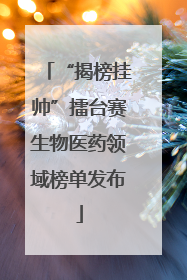 “揭榜挂帅”擂台赛生物医药领域榜单发布