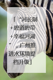 “河长制+碧道碧带+幸福河湖”，广州推进水环境提档升级