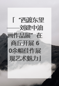 “西渡东望——刘建中油画作品展”在商丘开展 60余幅佳作展现艺术魅力