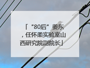 “80后”姜东，任怀柔实验室山西研究院副院长