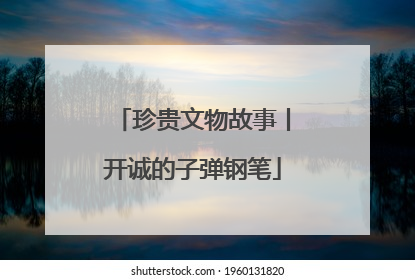珍贵文物故事丨开诚的子弹钢笔
