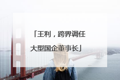 王利，跨界调任大型国企董事长