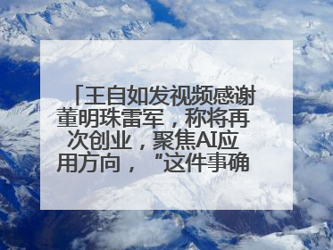 王自如发视频感谢董明珠雷军，称将再次创业，聚焦AI应用方向，“这件事确实来钱快”