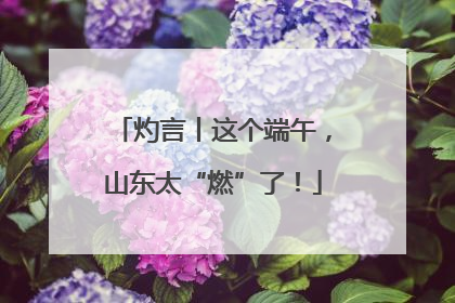 灼言丨这个端午，山东太“燃”了！