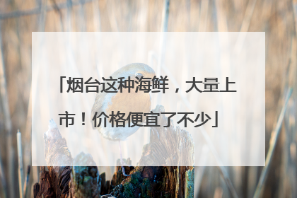烟台这种海鲜，大量上市！价格便宜了不少