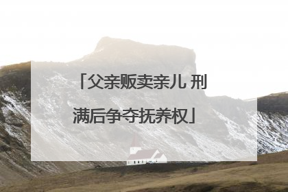 父亲贩卖亲儿 刑满后争夺抚养权