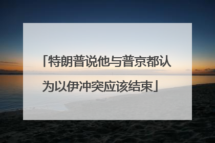 特朗普说他与普京都认为以伊冲突应该结束