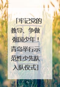 牢记党的教导、争做强国少年！青岛举行示范性少先队入队仪式