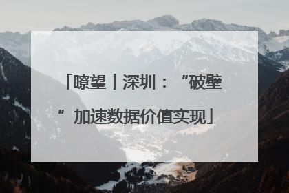 瞭望丨深圳：“破壁”加速数据价值实现