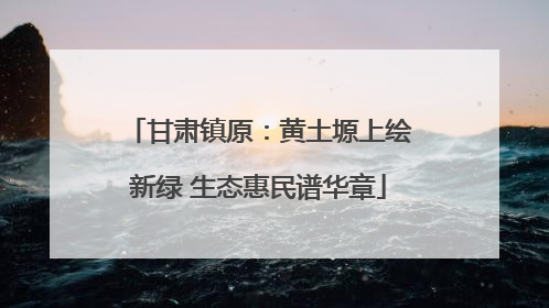 甘肃镇原：黄土塬上绘新绿 生态惠民谱华章