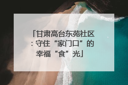 甘肃高台东苑社区：守住“家门口”的幸福“食”光