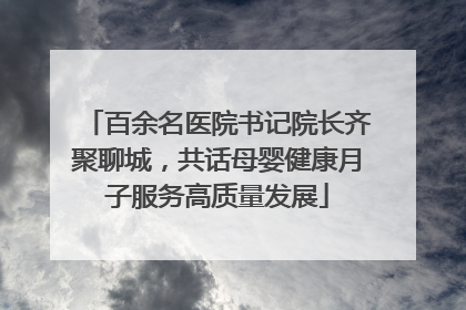 百余名医院书记院长齐聚聊城，共话母婴健康月子服务高质量发展