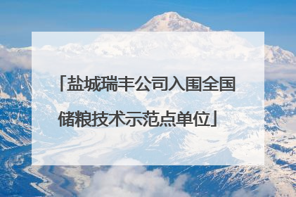 盐城瑞丰公司入围全国储粮技术示范点单位