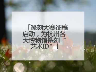篆刻大赛征稿启动，为杭州各大博物馆镌刻“艺术ID”