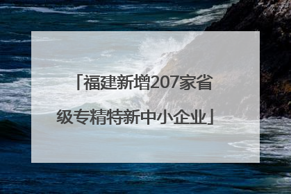 福建新增207家省级专精特新中小企业