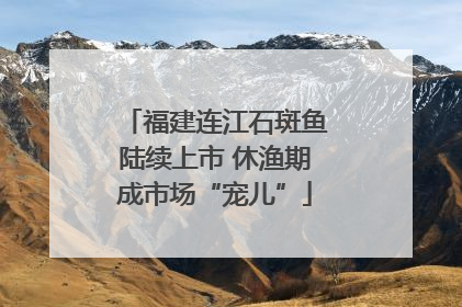 福建连江石斑鱼陆续上市 休渔期成市场“宠儿”