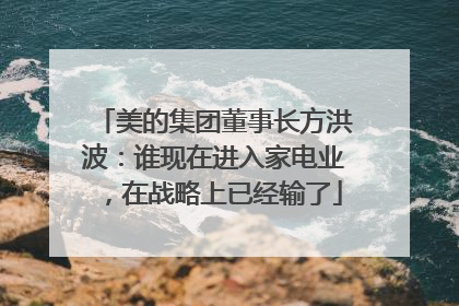 美的集团董事长方洪波：谁现在进入家电业，在战略上已经输了
