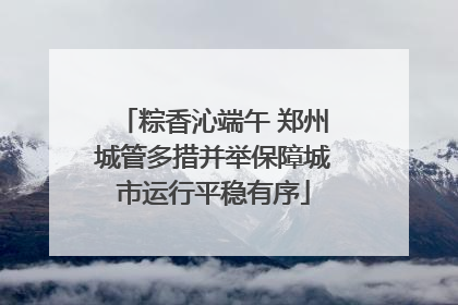 粽香沁端午 郑州城管多措并举保障城市运行平稳有序