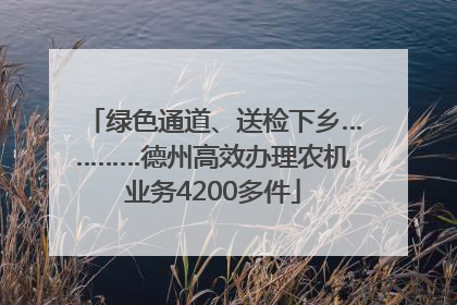 绿色通道、送检下乡…………德州高效办理农机业务4200多件