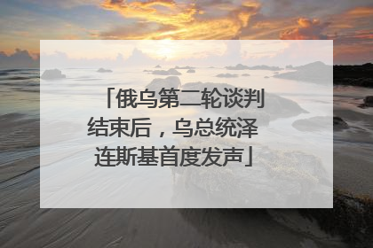 俄乌第二轮谈判结束后，乌总统泽连斯基首度发声
