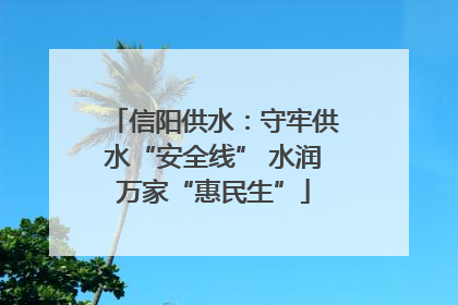 信阳供水：守牢供水“安全线” 水润万家“惠民生”