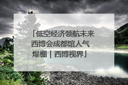 低空经济领航未来 西博会成都馆人气爆棚｜西博视界