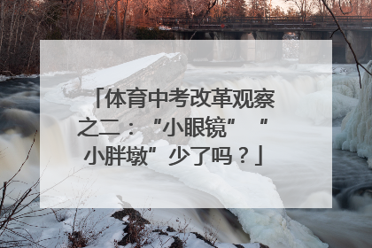 体育中考改革观察之二：“小眼镜”“小胖墩”少了吗？