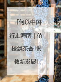 何以中国·行走海南｜侨校飘茶香 职教新发展