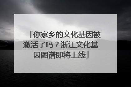 你家乡的文化基因被激活了吗？浙江文化基因图谱即将上线