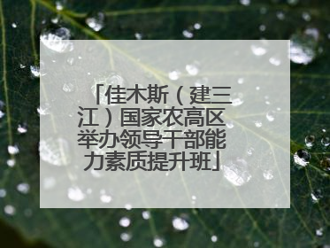 佳木斯（建三江）国家农高区举办领导干部能力素质提升班