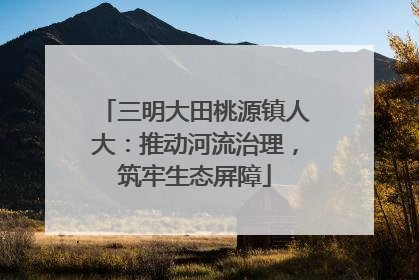 三明大田桃源镇人大：推动河流治理，筑牢生态屏障