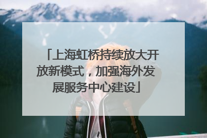 上海虹桥持续放大开放新模式，加强海外发展服务中心建设