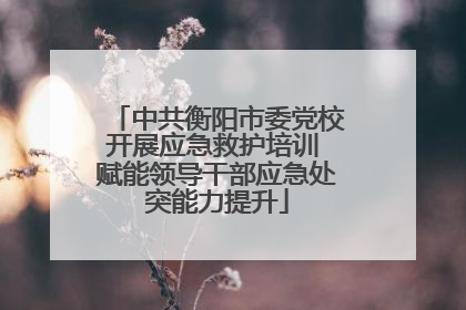 中共衡阳市委党校开展应急救护培训 赋能领导干部应急处突能力提升