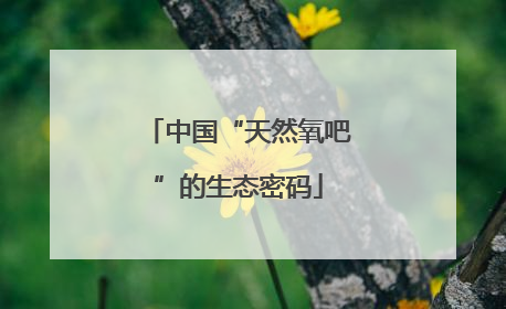 中国“天然氧吧”的生态密码