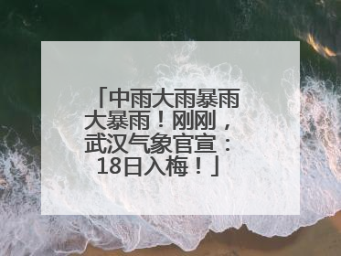 中雨大雨暴雨大暴雨！刚刚，武汉气象官宣：18日入梅！