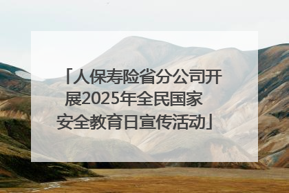 人保寿险省分公司开展2025年全民国家安全教育日宣传活动