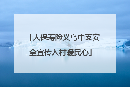 人保寿险义乌中支安全宣传入村暖民心