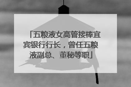 五粮液女高管接棒宜宾银行行长，曾任五粮液副总、董秘等职