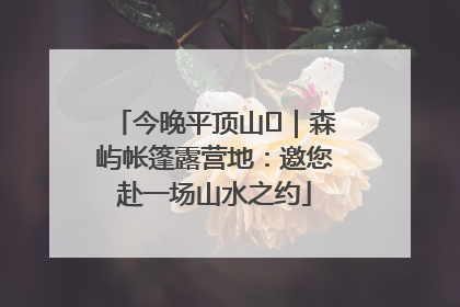 今晚平顶山⑫｜森屿帐篷露营地：邀您赴一场山水之约