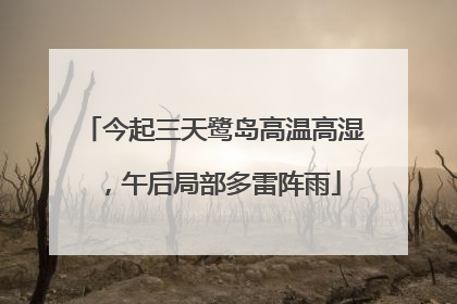 今起三天鹭岛高温高湿，午后局部多雷阵雨