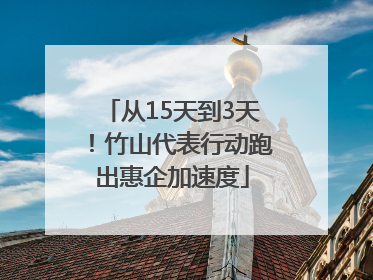 从15天到3天！竹山代表行动跑出惠企加速度