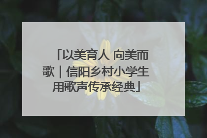 以美育人 向美而歌｜信阳乡村小学生用歌声传承经典