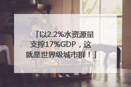 以2.2%水资源量支撑17%GDP，这就是世界级城市群！