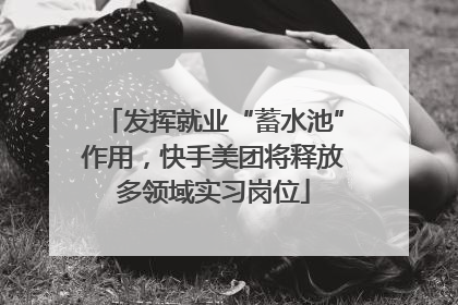 发挥就业“蓄水池”作用，快手美团将释放多领域实习岗位