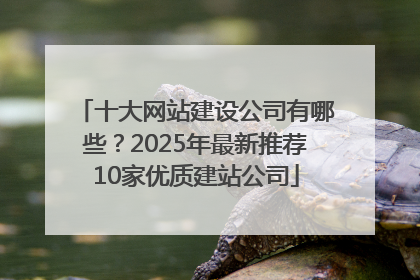 十大网站建设公司有哪些？2025年最新推荐10家优质建站公司